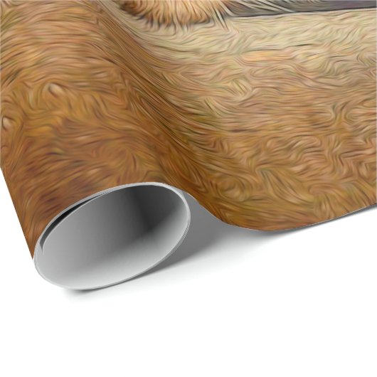  Koe van de textielsector in barn - rustic Cadeaupapier (Rol Hoek)