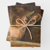 Koe van de textielsector in barn - rustic Inpakpapier Vel (In situ)