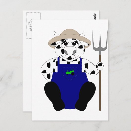 Koe van de zwarte en de witte boer briefkaart (Voorkant / Achterkant)