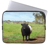 Koe van de zwarte en witte wooly-gordel, laptop sleeve (Voorkant)