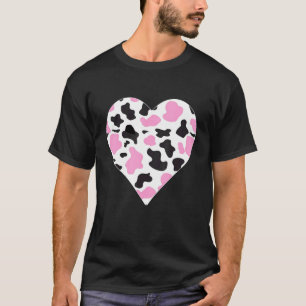 Koe van dieren Druk op Heart Cute Heifer Mama Wome T-shirt