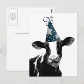 Koe van feestjes - feestelijke feestdagen in dagst briefkaart (Voorkant / Achterkant)
