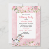 Koe van Floral Birthday Party IV Kaart (Voorkant)