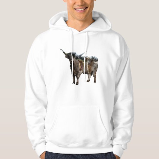 Koe van het hoogland met omgekeerde Koeien van het Hoodie (Voorkant)