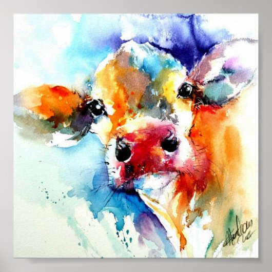 Koe van het landbouwbedrijf Natalie Graham - Poster (Voorkant)