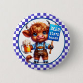 Koe van het Oktoberfest Highland Ronde Button 5,7 Cm (Voorkant)