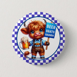 Koe van het Oktoberfest Highland Ronde Button 5,7 Cm