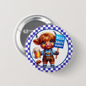 Koe van het Oktoberfest Highland Ronde Button 5,7 Cm (Voorkant /achterkant)