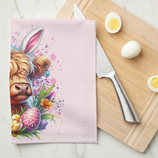 Koe van het Paashoogland Theedoek (Quarter Fold)