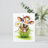 Koe van Jersey in gras Briefkaart (Staand voorkant)