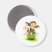 Koe van Jersey in gras Magneet (Voorkant / Achterkant)