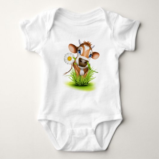 Koe van Jersey in gras Romper (Voorkant)