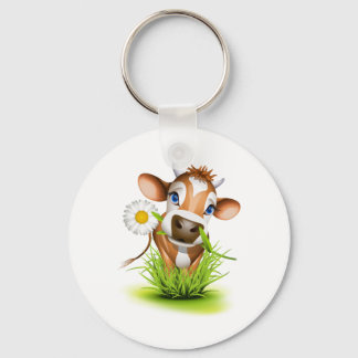 Koe van Jersey in gras Sleutelhanger