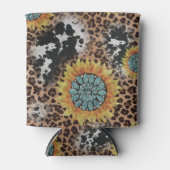 Koe van luipaard Afdrukken Zonnebloemsublimatie Blikjeskoeler (Voorkant)