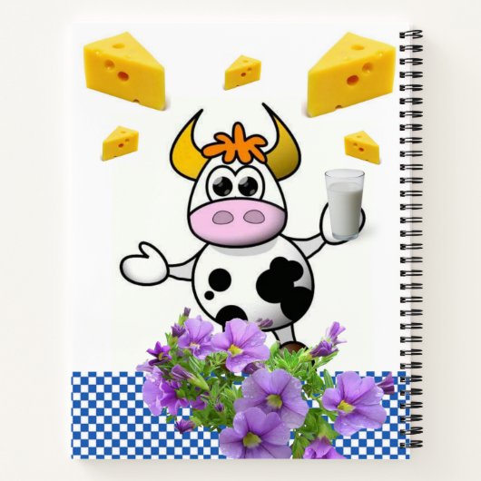 Koe van Notitieboek van spiraalvormig  Blauwe Pset (Achterkant)