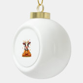 Koe van pompoenpatch keramische bal ornament (Rechts)
