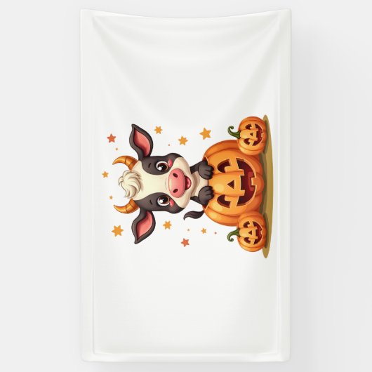 Koe van pompoenpatch spandoek (Verticaal)