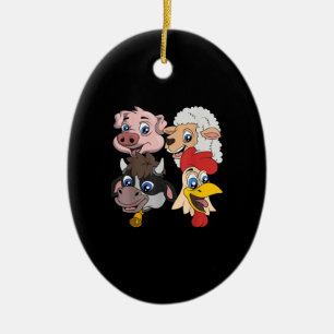 Koe van schapenhouderij op varkensschaap Chicken G Keramisch Ornament