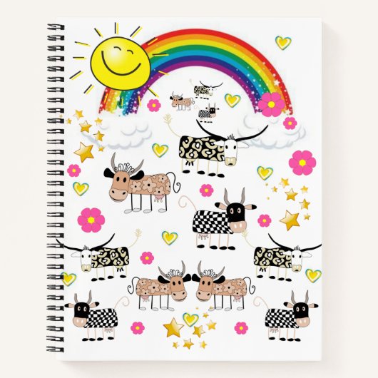 Koe van spiraalvormige Notitieboeken Regelboog Zon (Voorkant)