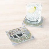  Koe van verse crème Glazen Onderzetter (Schuin)