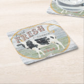  Koe van verse crème Kartonnen Onderzetters (Schuin)