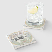  Koe van verse crème Stenen Onderzetter (Zijkant)