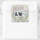  Koe van verse crème Vierkante Sticker (Tas)