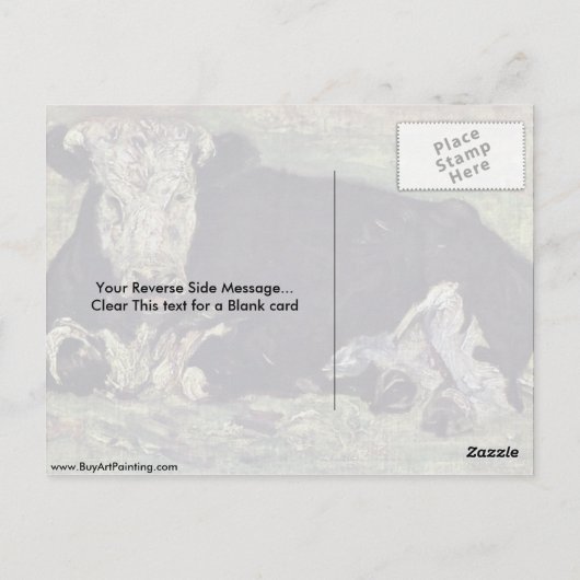 Koe van Vincent Van Gogh. Briefkaart (Achterkant)