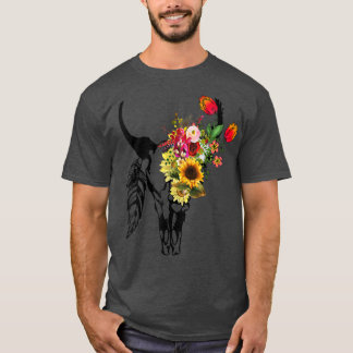 Koe van vrouwen Boho Floral Roos Sunflower Graph T-shirt