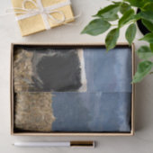 Koe van zwarte en witte kleur, vers geploegd veld tissuepapier (Geschenk)