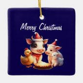 Koe, varken, lam en kip Ornament (Voorkant)