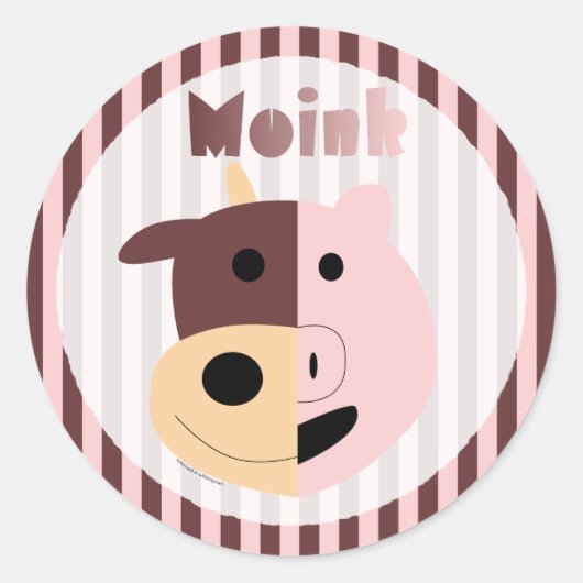 Koe + Varken = Moink stickers (Voorkant)