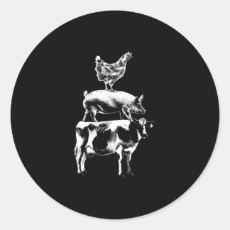 Koe Varkens Boerderij Dierlijk cadeau Ronde Sticker