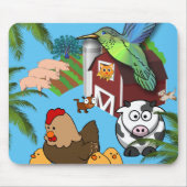 Koe Varkens Boerderij Muismat kippen! Muismat (Voorkant)