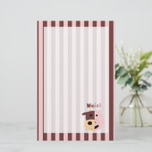 Koe + Varkens = briefpapier met moink gestreept (Staand voorkant)