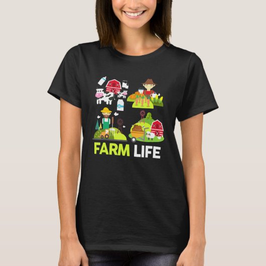 Koe Varkensgeitenfokkerij Dairy Animals Novelty T-shirt (Voorkant)