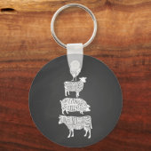 koe varkensvlees snijdt kleine stukjes sleutelhanger (Voorkant)