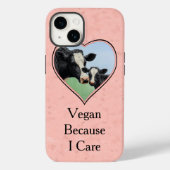 Koe Vegan Holstein en Calf Pink Heart Case-Mate iPhone Case (Achterkant)