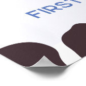 Koe verjaardag blauwe feestelijke welkomstbord poster (Hoek)