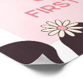 Koe Verjaardag Bloemen Roze Welkomstbord Poster (Hoek)