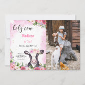 Koe Verjaardag Foto Uitnodiging (Voorkant)