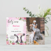 Koe Verjaardag Foto Uitnodiging (Staand voorkant)