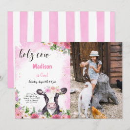 Koe Verjaardag Foto Uitnodiging