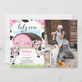 Koe Verjaardag Foto Uitnodiging (Voorkant)