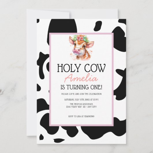 Koe verjaardag kaart (Voorkant)