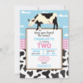 Koe Verjaardag Nodig twee 2e Heilige Koe Feest uit Kaart (Voorkant)