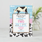 Koe Verjaardag Nodig twee 2e Heilige Koe Feest uit Kaart (Staand voorkant)