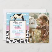 Koe Verjaardag Nodig twee 2e Heilige Koe Party Fot Kaart (Voorkant)