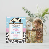 Koe Verjaardag Nodig twee 2e Heilige Koe Party Fot Kaart (Staand voorkant)