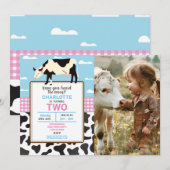 Koe Verjaardag Nodig twee 2e Heilige Koe Party Fot Kaart (Voorkant / Achterkant)